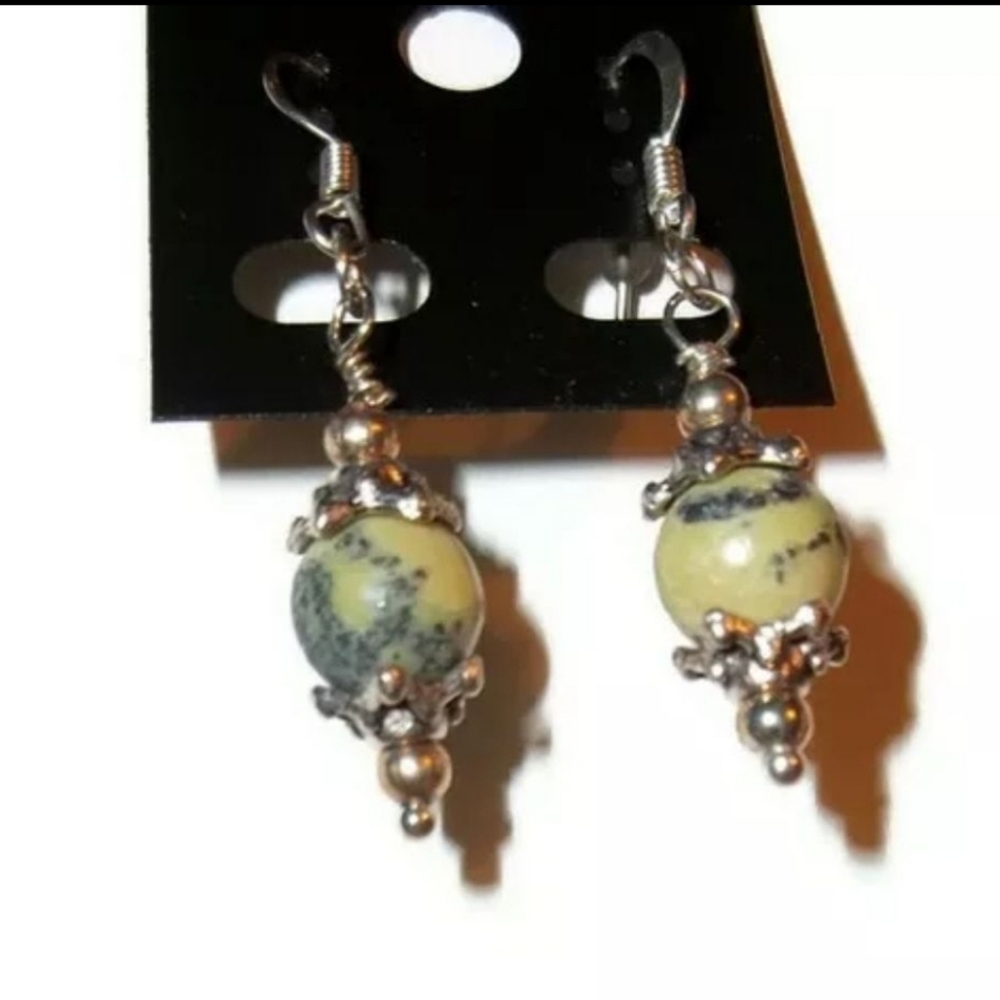 Kiwi Jade Dangle Earrings